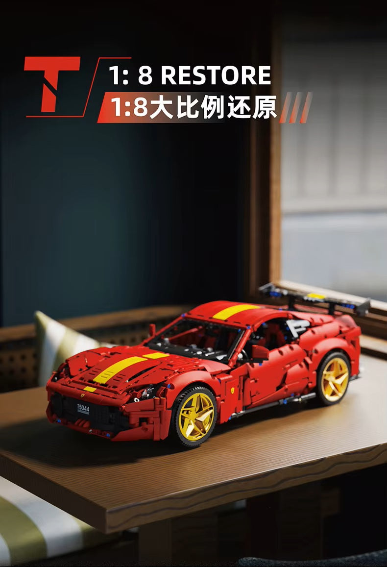 TGL T5044 2926 Pieces Technology Red 812 Supercar Static Version High Difficulty Building Block Assembly Model Holiday Gift MOC