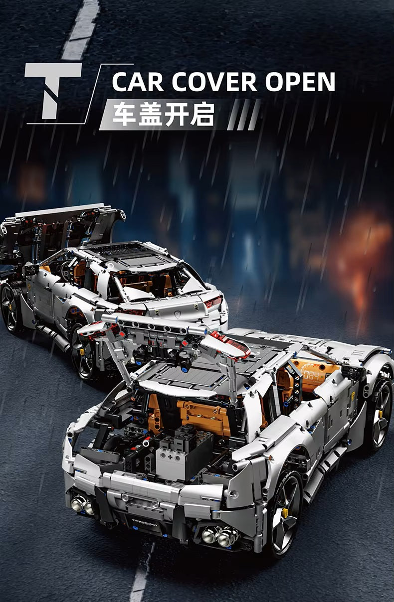 TGL T5041 Technology Silver SUV Static Version High Difficulty Building Block Assembly Model Holiday Gift MOC