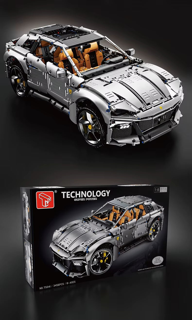 TGL T5041 Technology Silver SUV Static Version High Difficulty Building Block Assembly Model Holiday Gift MOC