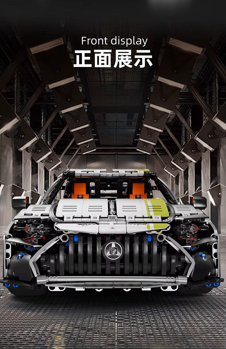 TGL T5035 Technology Silver AMG-TG Sports Car Static Version High Difficulty Building Block Assembly Model Holiday Gift MOC