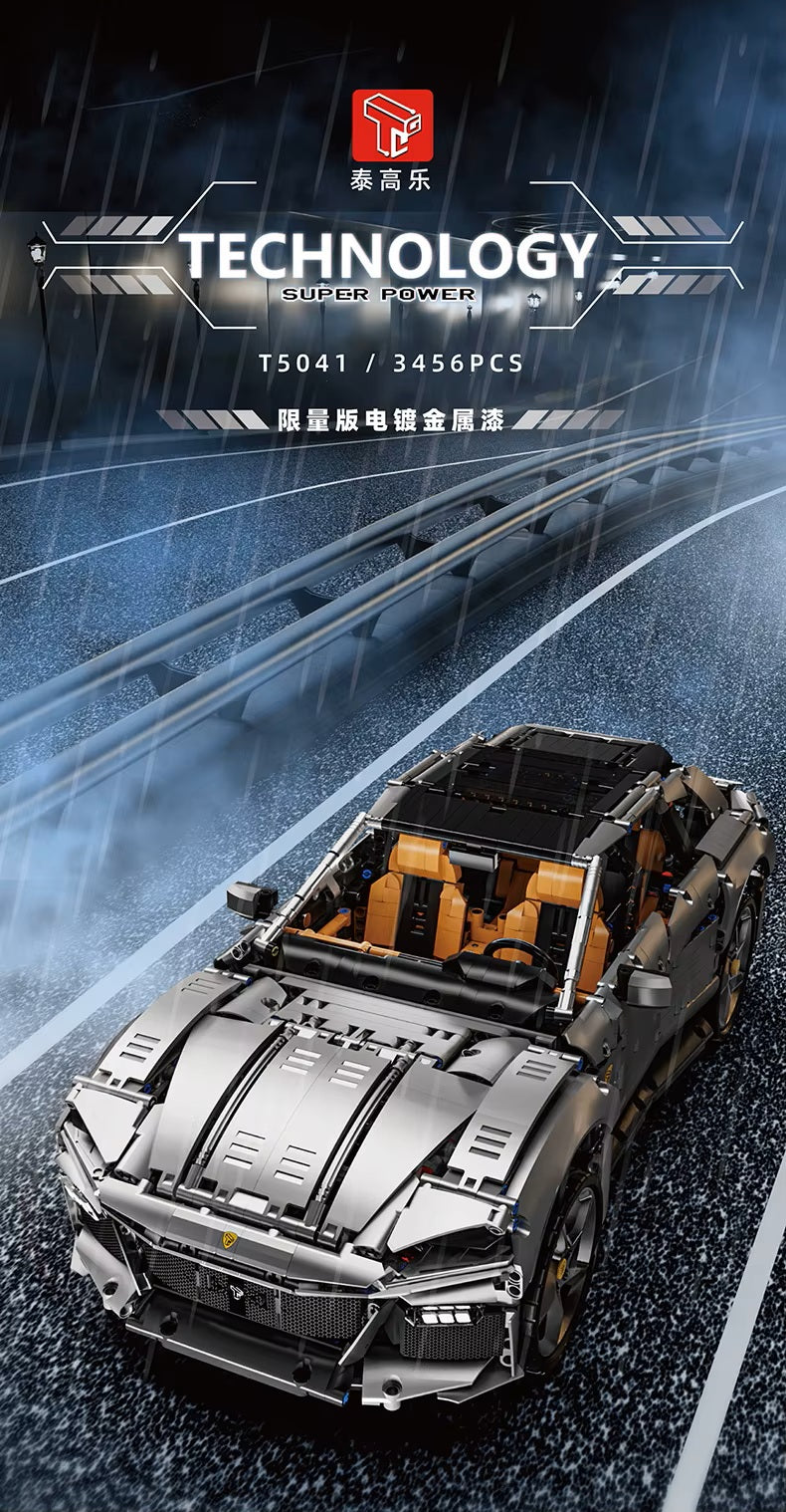 TGL T5041 Technology Silver SUV Static Version High Difficulty Building Block Assembly Model Holiday Gift MOC
