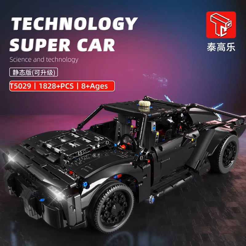 TGL T5029 Technology Batmobile Static Version High Difficulty Building Block Assembly Model Holiday Gift MOC