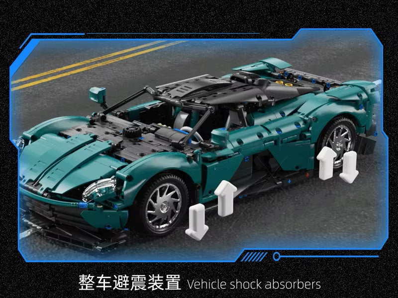 TGL T5030 Technology Dark Green Sports Car Static Version High Difficulty Building Block Assembly Model Holiday Gift MOC