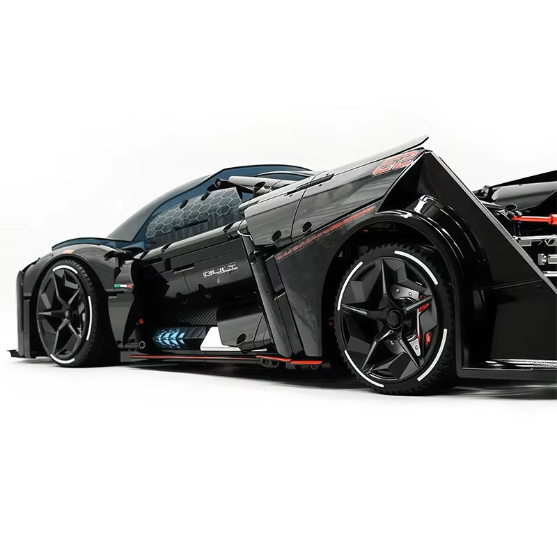Black 1:8 Lambo 2884 Pieces Concept Sports Car Model Building Blocks MOC 10644 Speed Vehicle Bricks Ideas High Tech Toy Kit Gift Kids