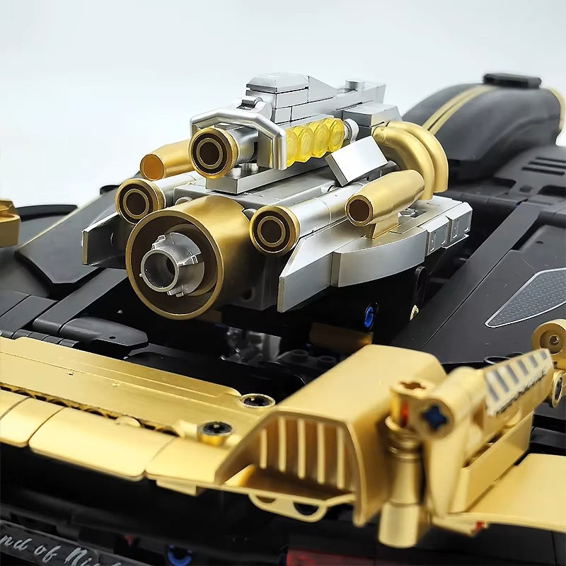 3976 Pieces Guly 10631 High-Tech Black Gold Sports Vehicle 1:8 Model Building Blocks Brick Assembly DIY Puzzle Toys Christmas Gifts Kids
