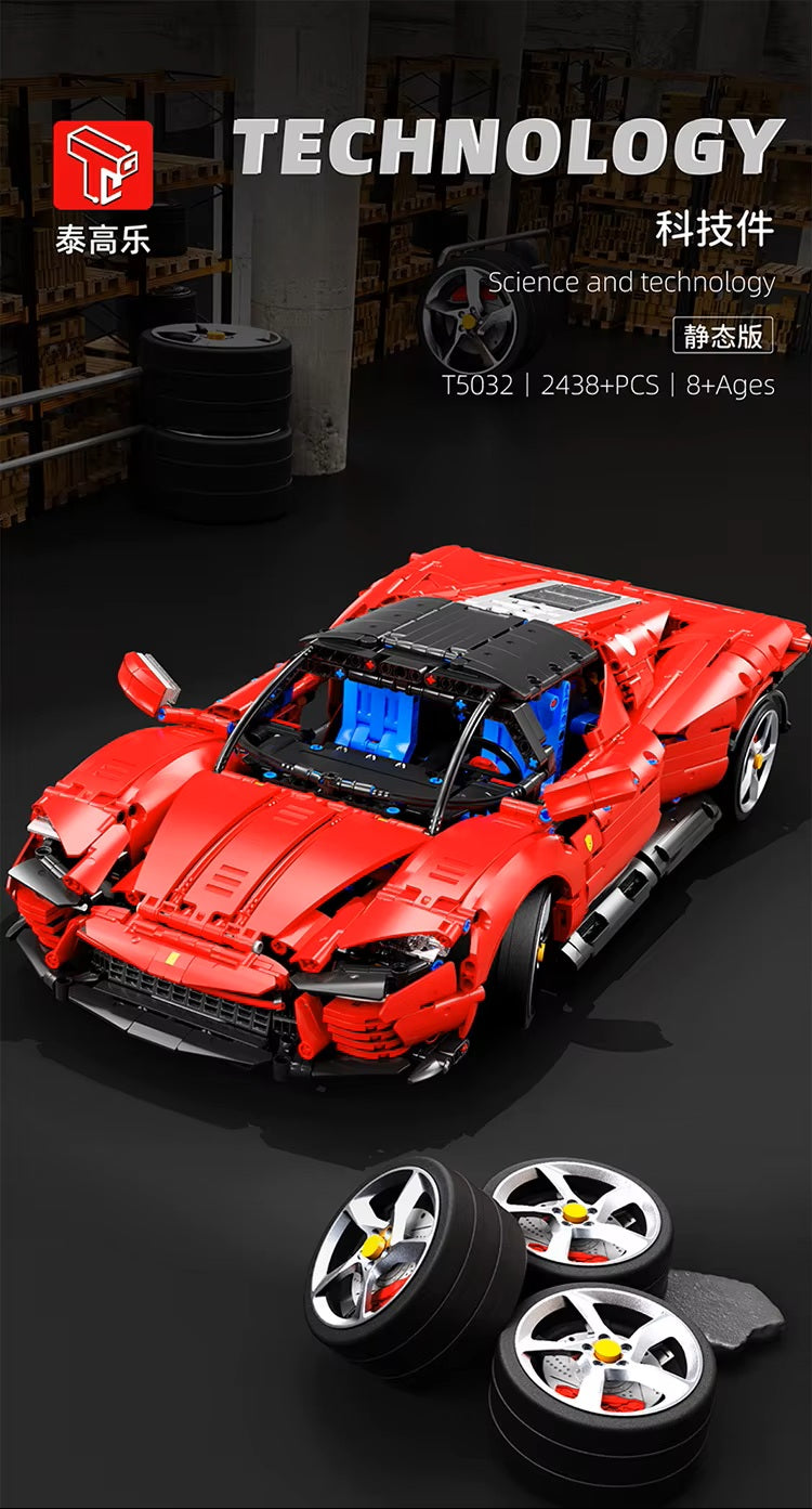 TGL T5032 Technology SP3 Sports Car Static Version High Difficulty Building Block Assembly Model Holiday Gift MOC