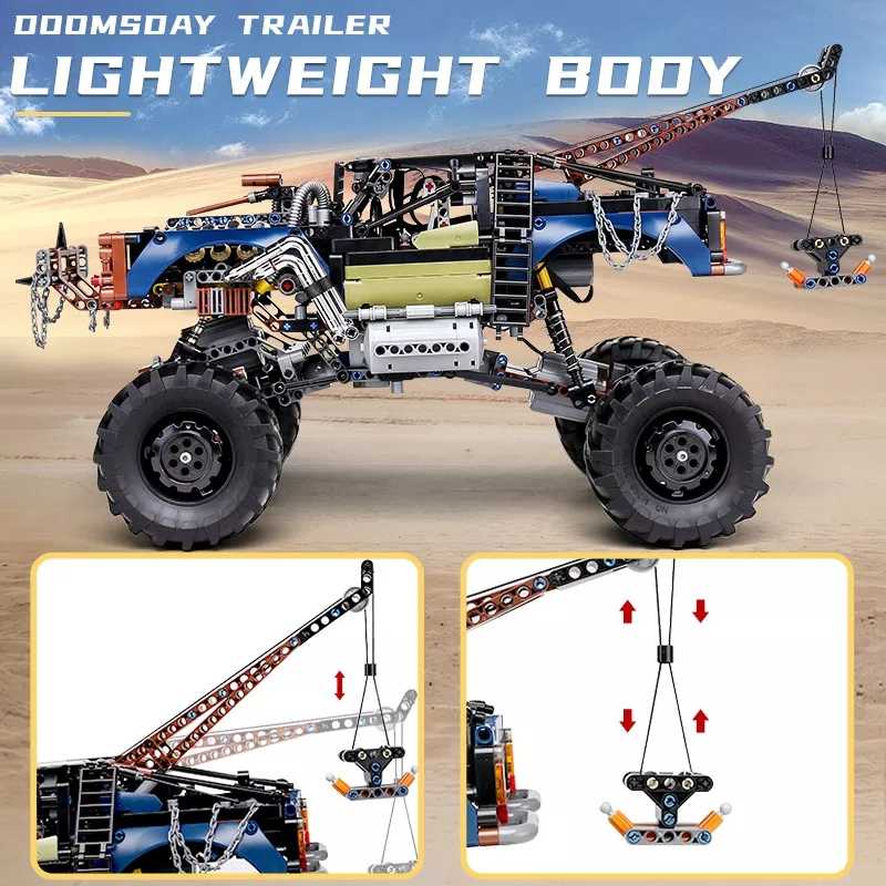 MOULD KING 1507 Pieces 18006 Rebel Tow Truck Racing Car Building Block RC Off-Road Climbing Buggy Vehicle Brick Children Toys Christmas Gift
