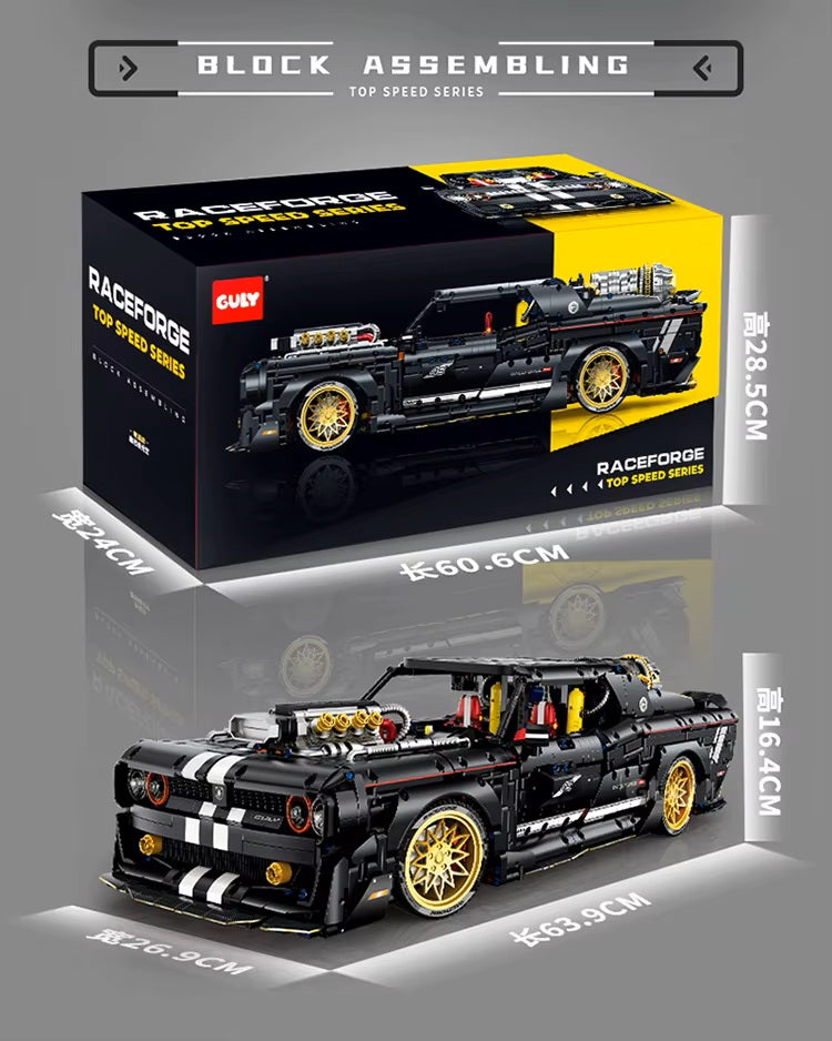 10637 1:8 Dark Warrior High-Tech Racing Building Block Assembly Supercar Bricks Model DIY Toys Children Christmas Gifts