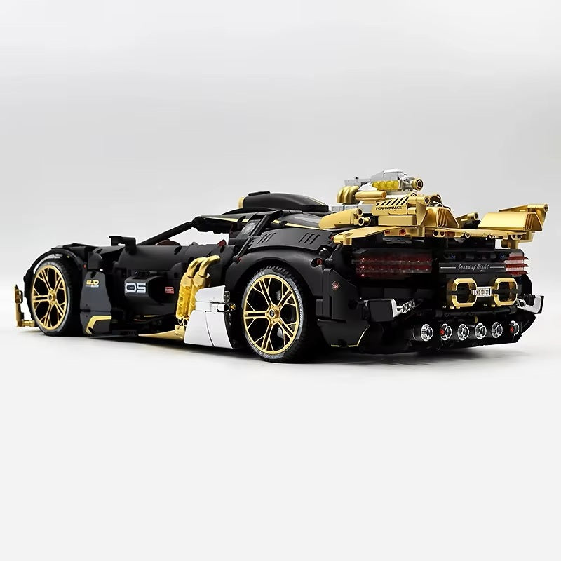 3976 Pieces Guly 10631 High-Tech Black Gold Sports Vehicle 1:8 Model Building Blocks Brick Assembly DIY Puzzle Toys Christmas Gifts Kids