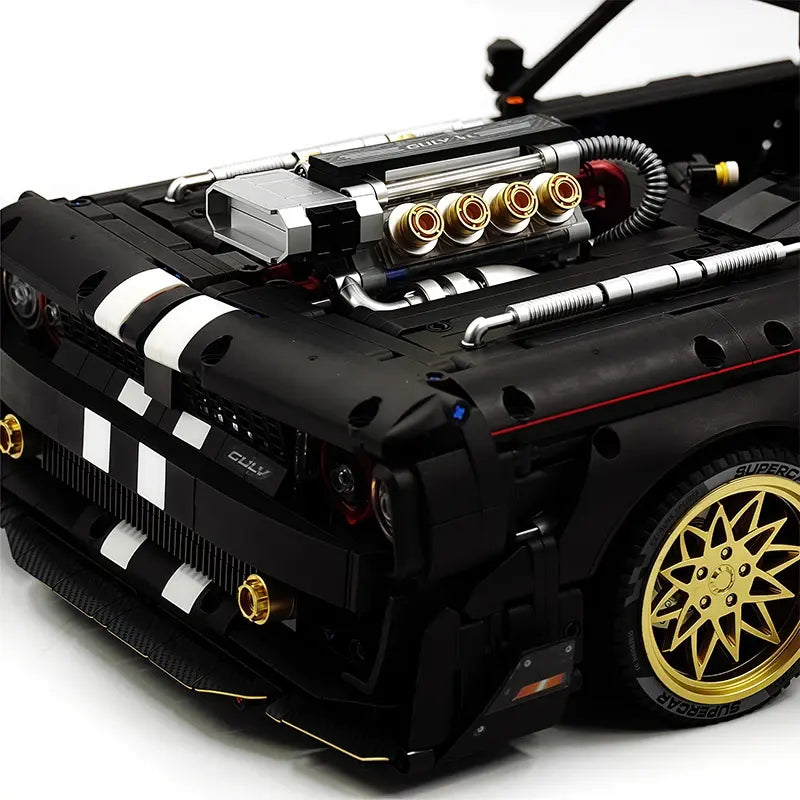 10637 1:8 Dark Warrior High-Tech Racing Building Block Assembly Supercar Bricks Model DIY Toys Children Christmas Gifts