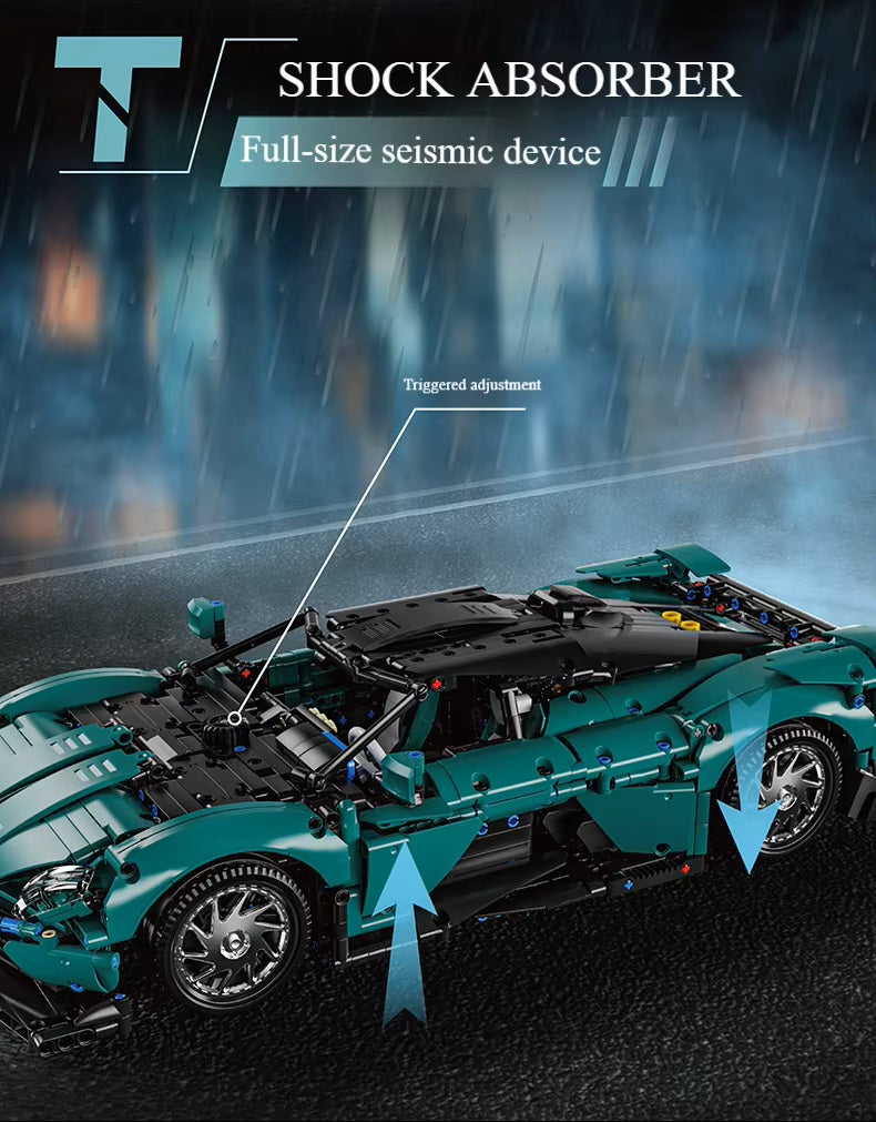 TGL T5030 Technology Dark Green Sports Car Static Version High Difficulty Building Block Assembly Model Holiday Gift MOC