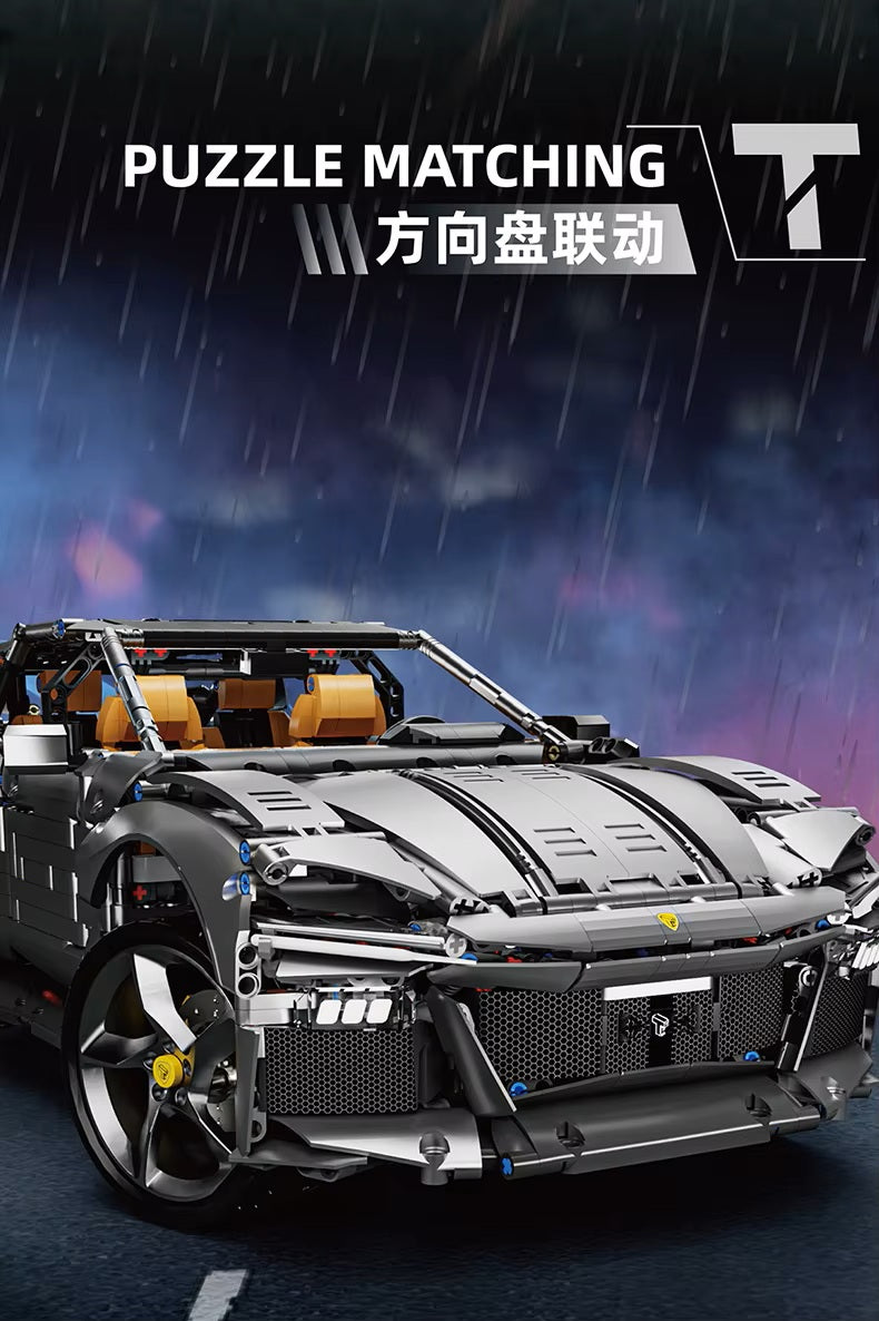 TGL T5041 Technology Silver SUV Static Version High Difficulty Building Block Assembly Model Holiday Gift MOC