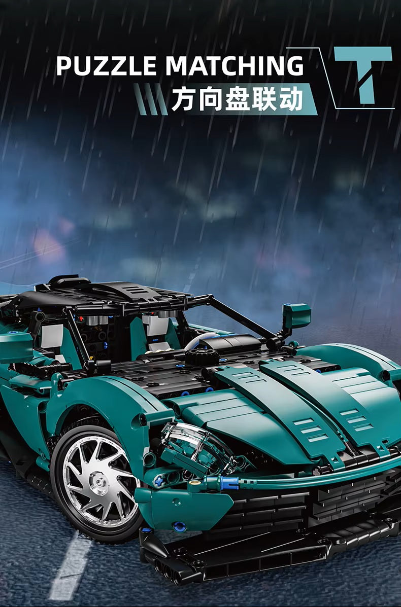TGL T5030 Technology Dark Green Sports Car Static Version High Difficulty Building Block Assembly Model Holiday Gift MOC