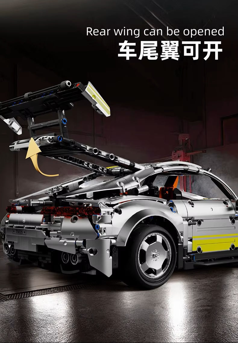 TGL T5035 Technology Silver AMG-TG Sports Car Static Version High Difficulty Building Block Assembly Model Holiday Gift MOC