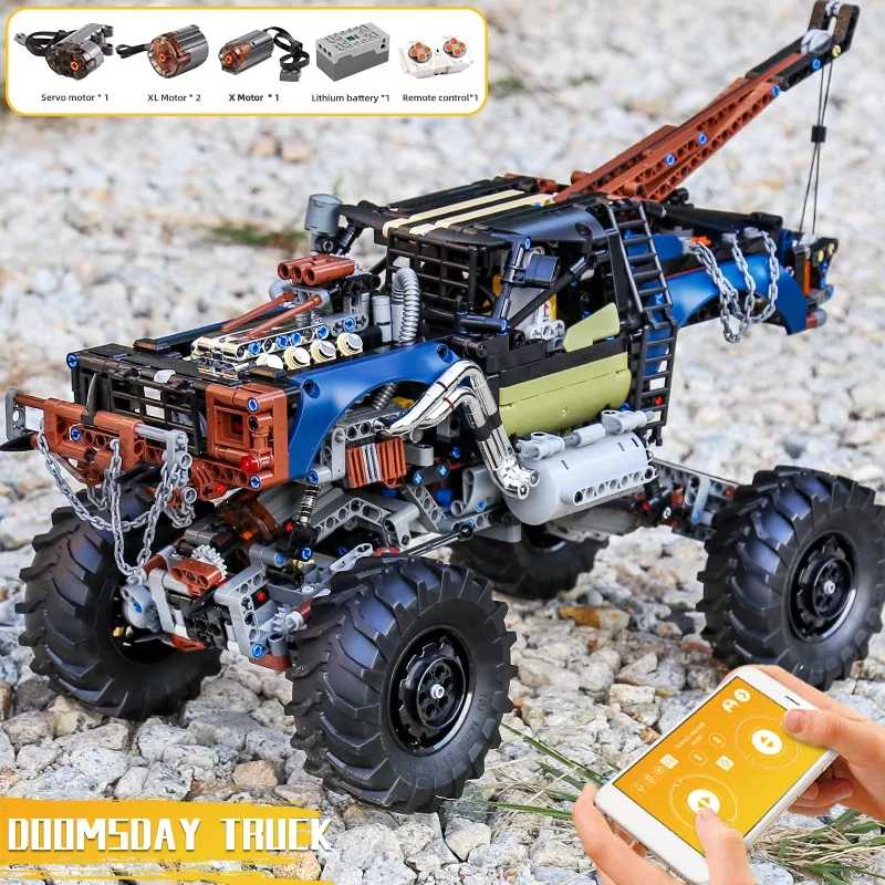 MOULD KING 1507 Pieces 18006 Rebel Tow Truck Racing Car Building Block RC Off-Road Climbing Buggy Vehicle Brick Children Toys Christmas Gift