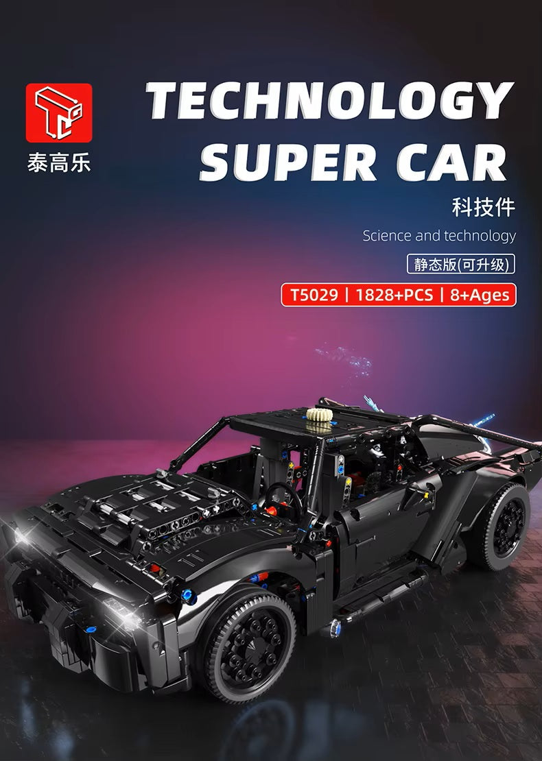 TGL T5029 Technology Batmobile Static Version High Difficulty Building Block Assembly Model Holiday Gift MOC