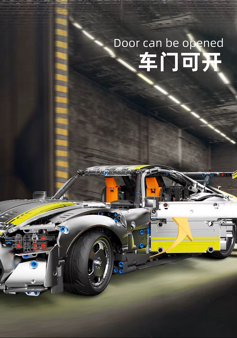 TGL T5035 Technology Silver AMG-TG Sports Car Static Version High Difficulty Building Block Assembly Model Holiday Gift MOC