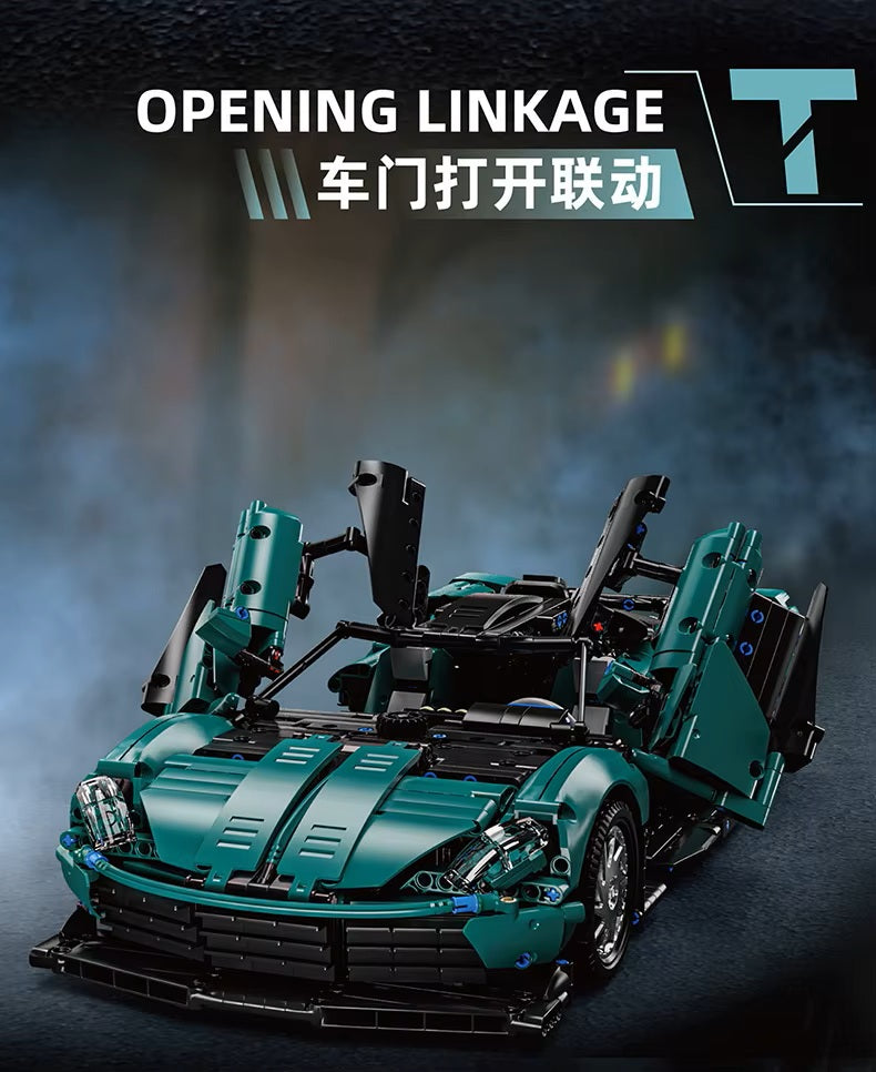 TGL T5030 Technology Dark Green Sports Car Static Version High Difficulty Building Block Assembly Model Holiday Gift MOC