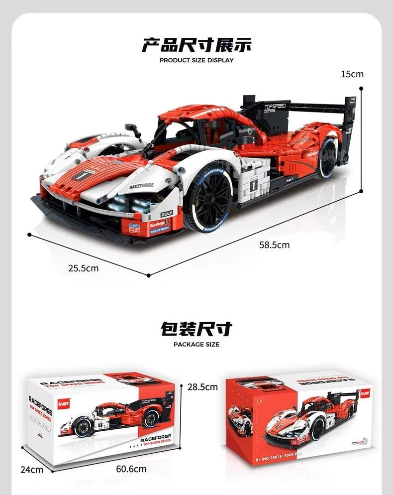 10615 MOC Technical Remote Control Racing Car Building Blocks Bricks Model Puzzle DIY Toys Boys Christmas Gifts Sets