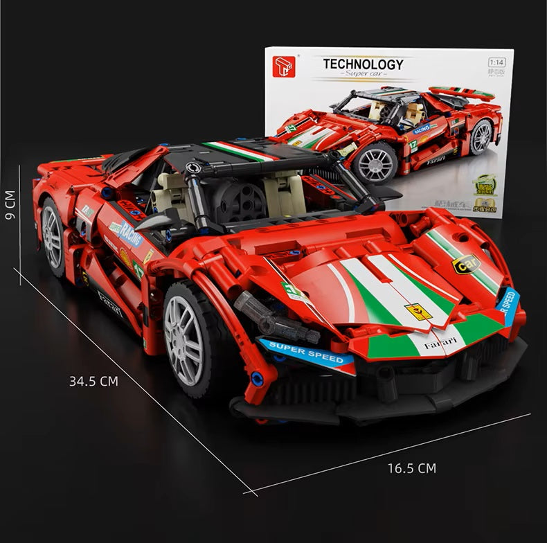 TGL T2017 Red Sports Car Static Version High Difficulty Building Block Assembly Model Holiday Gift