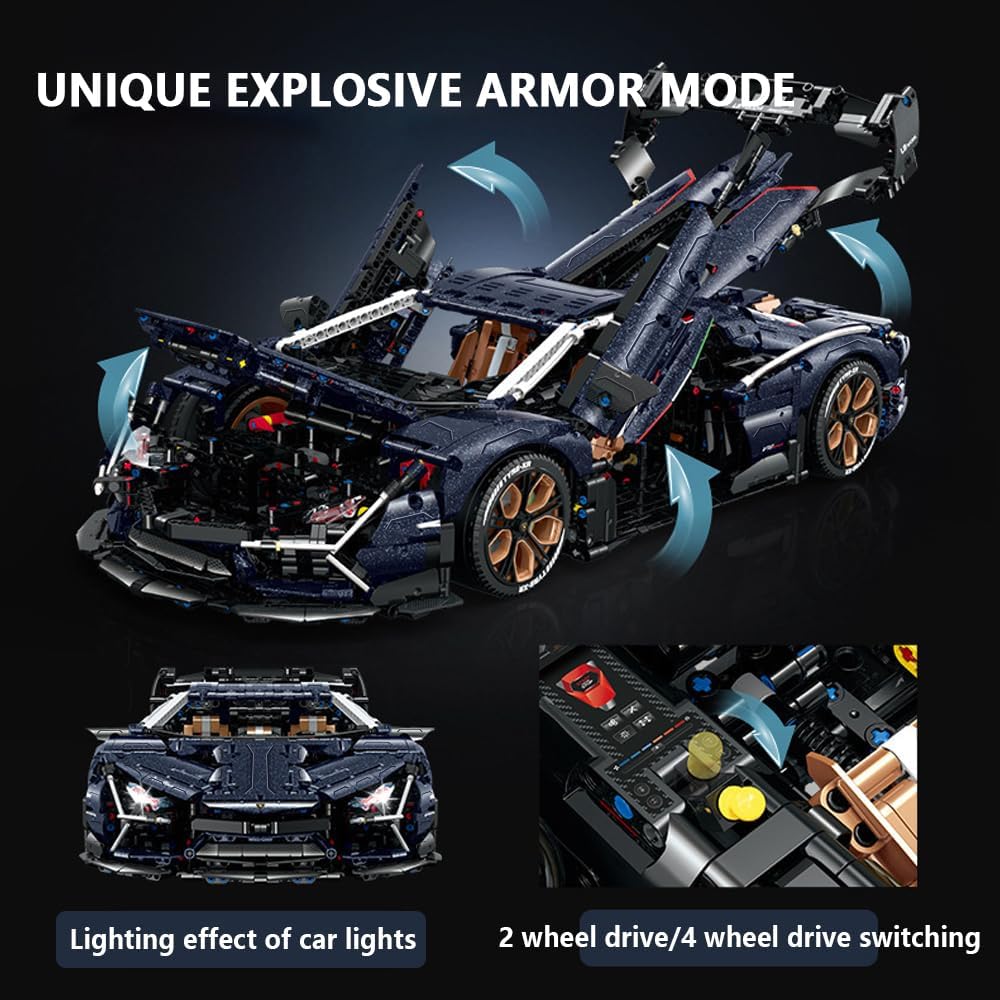 GULY 10624 Technical Super Sports Car Building Blocks Speed Vehicle Bricks Toys for Children Christmas Gifts