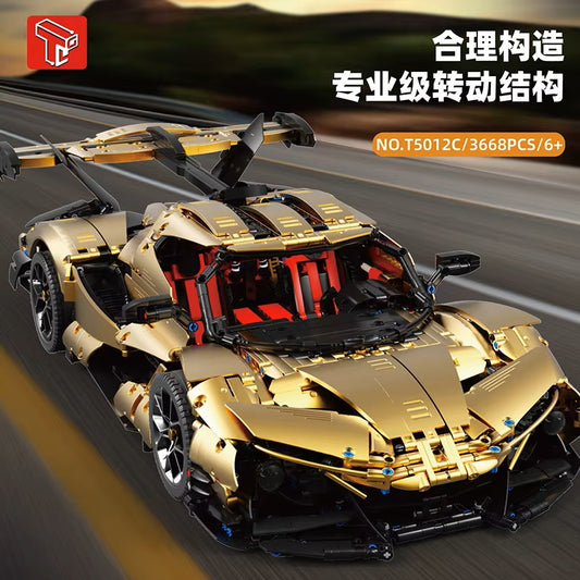 TGL T5012C Technology Apollo Sports Car Static Version High Difficulty Building Block Assembly Model Holiday Gift MOC