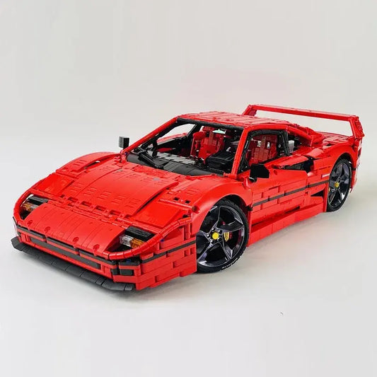 Technical X001 Red Super Sports Car F40 Compatible MOC-140629 Car Building Blocks Bricks Educational Puzzle Toys Birthday Gifts