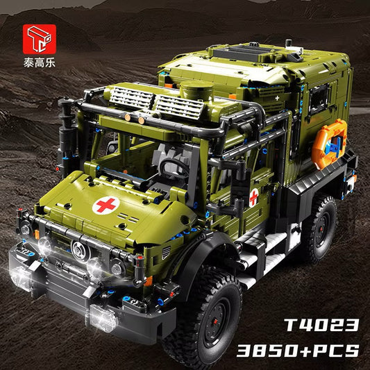 TGL T4023 Unimog Off Road Ambulance Static Version High Difficulty Building Block Assembly Model Holiday Gift MOC