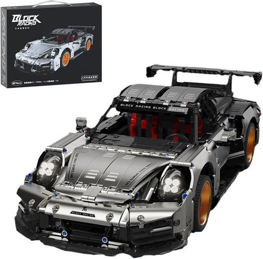 Silver Wing GT Supercar MOC T2001 Sports Car Racing Speed Vehicle Bricks Model Building Blocks High Tech Toy Gift Adults Kids
