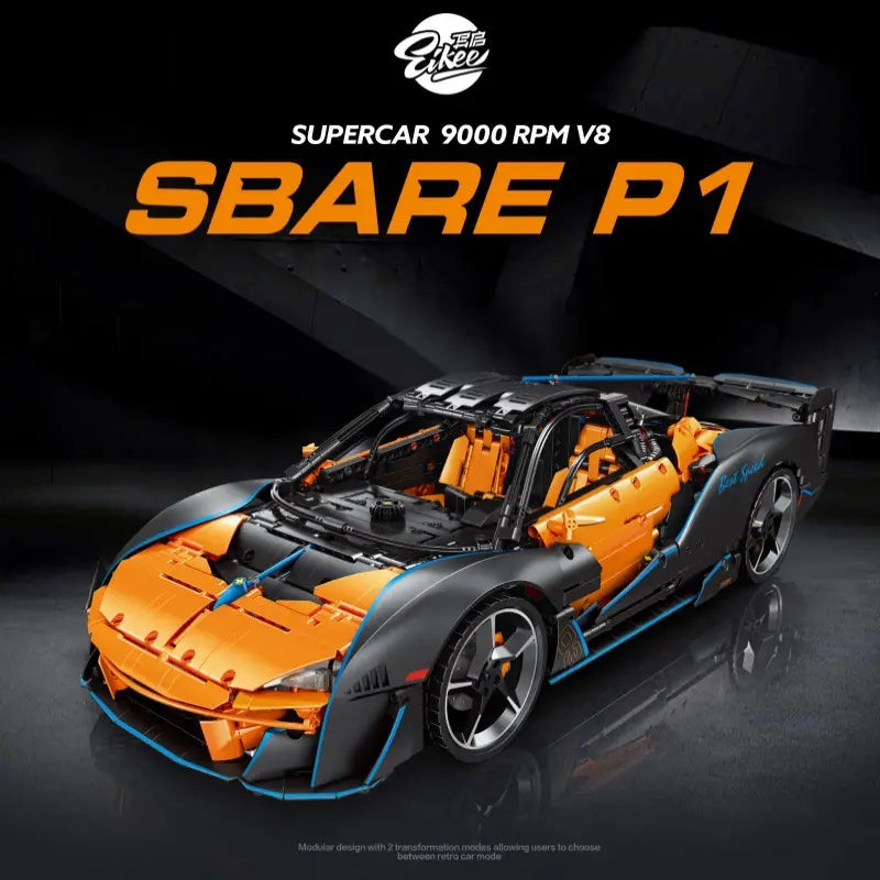 SABRE P1 Technology Supercar Static Version High Difficulty Building Block Assembly Model Holiday Gift EIKEE Y18001
