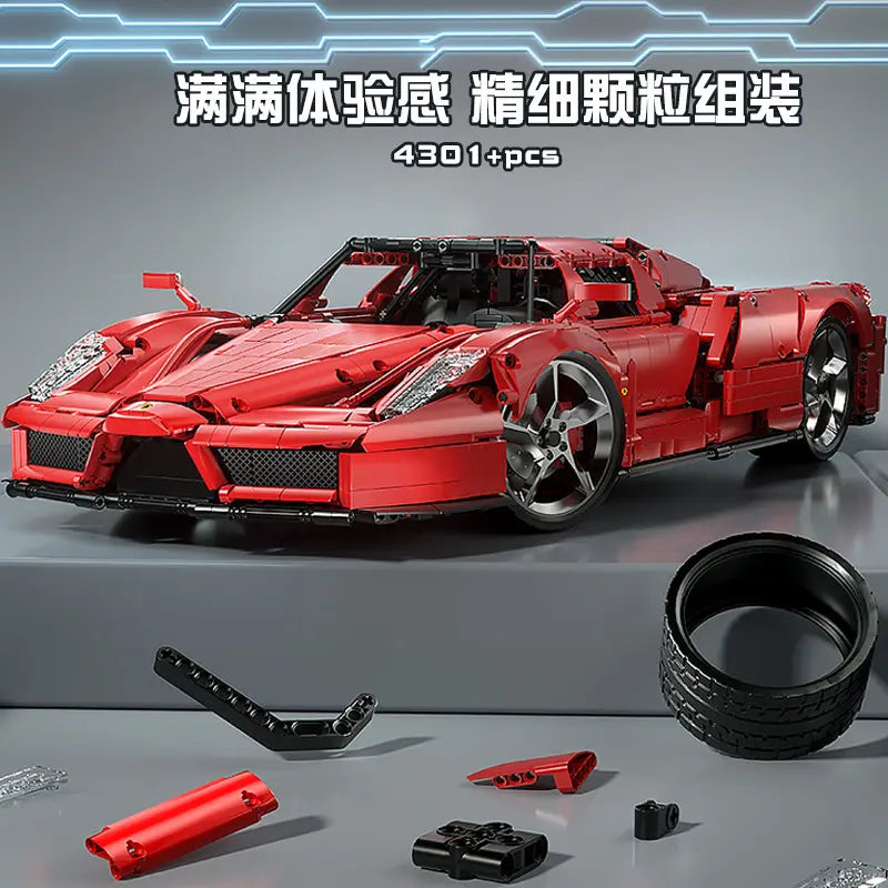 Liangjun K BOX 10523 Enzo Red Sports Car RC Version High Difficulty Building Block Assembly Model Holiday Gift Toys