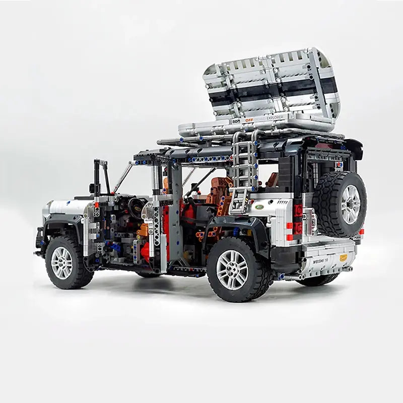 10620 New Technical Silver Off-Road SUV Sports Car Building Blocks Camper Van Vehicle Brick Toy Christmas Gift for Boy Kids