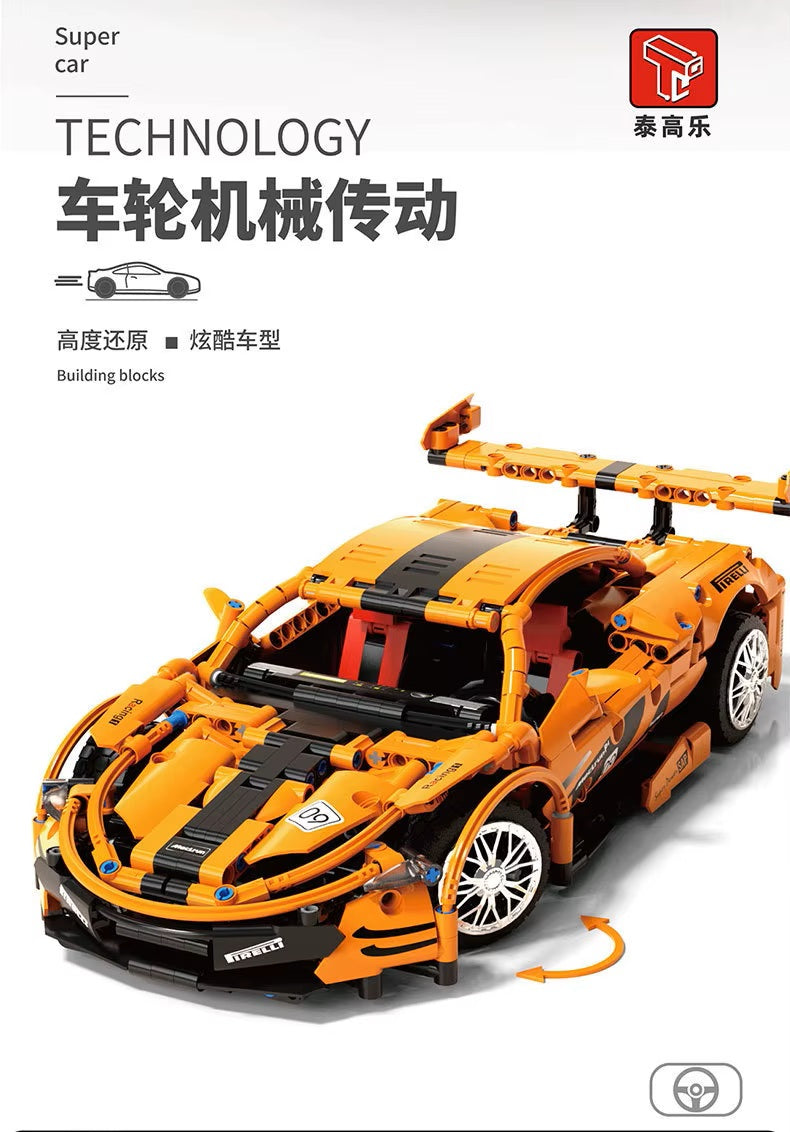 TGL T2008 T2009 Static Sports Car High Difficulty Building Block Assembly Model Holiday Gift