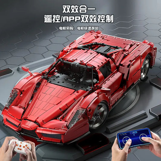 Liangjun K BOX 10523 Enzo Red Sports Car RC Version High Difficulty Building Block Assembly Model Holiday Gift Toys