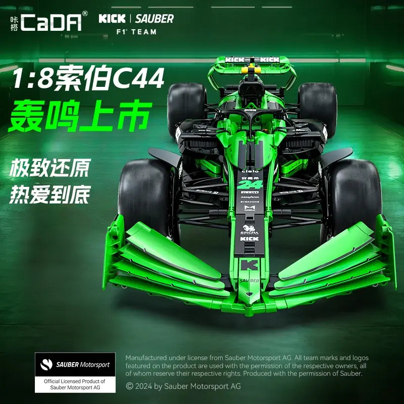Cada 1:8 MOC Sauber F1 Team C44 Formula-1 F1 Racing Car Number 24 Sports Car Building Blocks City KICK Car Bricks Toys Gift