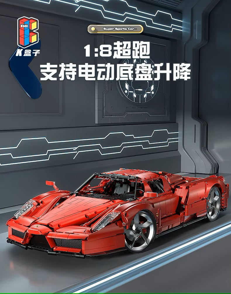 Liangjun K BOX 10523 Enzo Red Sports Car RC Version High Difficulty Building Block Assembly Model Holiday Gift Toys