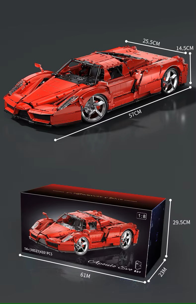 Liangjun K BOX 10523 Enzo Red Sports Car RC Version High Difficulty Building Block Assembly Model Holiday Gift Toys