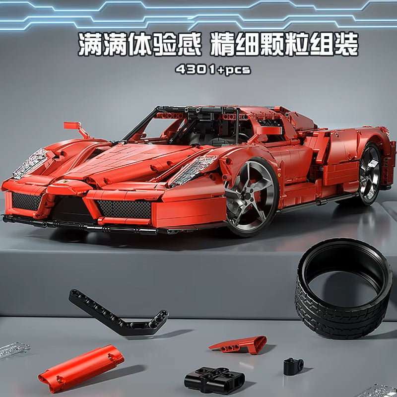 Liangjun K BOX 10523 Enzo Red Sports Car RC Version High Difficulty Building Block Assembly Model Holiday Gift Toys