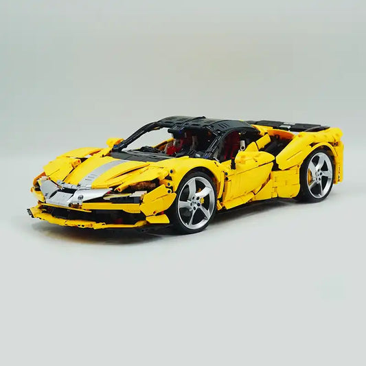 The SF90 Limited Red Super Sport Car Building Blocks Speed Racing Vehicle Brick Assembly Education Toy Boys Adult Christmas Gift