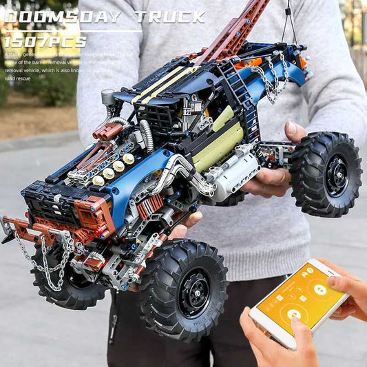 MOULD KING 1507 Pieces 18006 Rebel Tow Truck Racing Car Building Block RC Off-Road Climbing Buggy Vehicle Brick Children Toys Christmas Gift