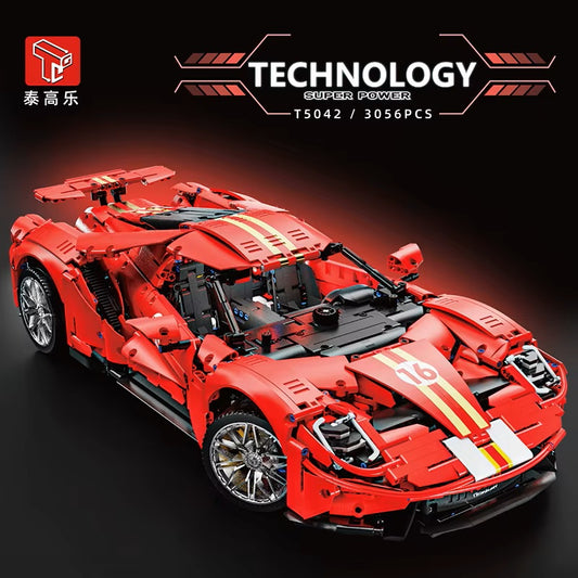 TGL T5042 3056 Pieces Technology GT Supercar Static Version High Difficulty Building Block Assembly Model Holiday Gift MOC