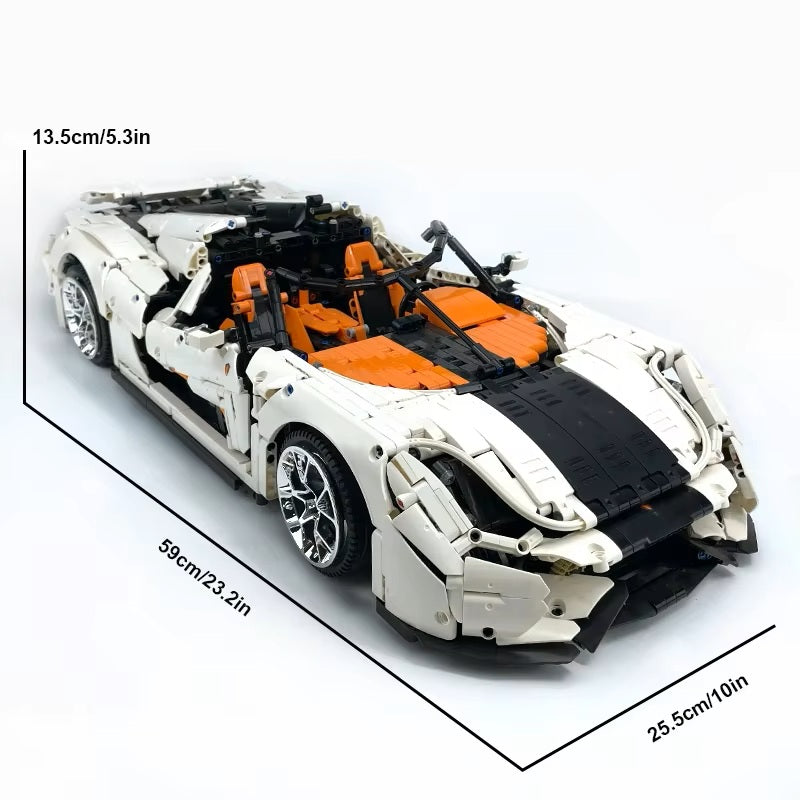 MOC T010 Technical White City Super Sport Car Hypercar Building Blocks Bricks Puzzle Educational Toy Christmas Gift for Kids