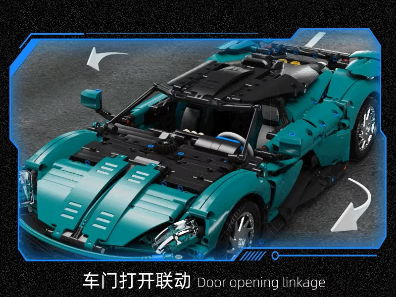 TGL T5030 Technology Dark Green Sports Car Static Version High Difficulty Building Block Assembly Model Holiday Gift MOC