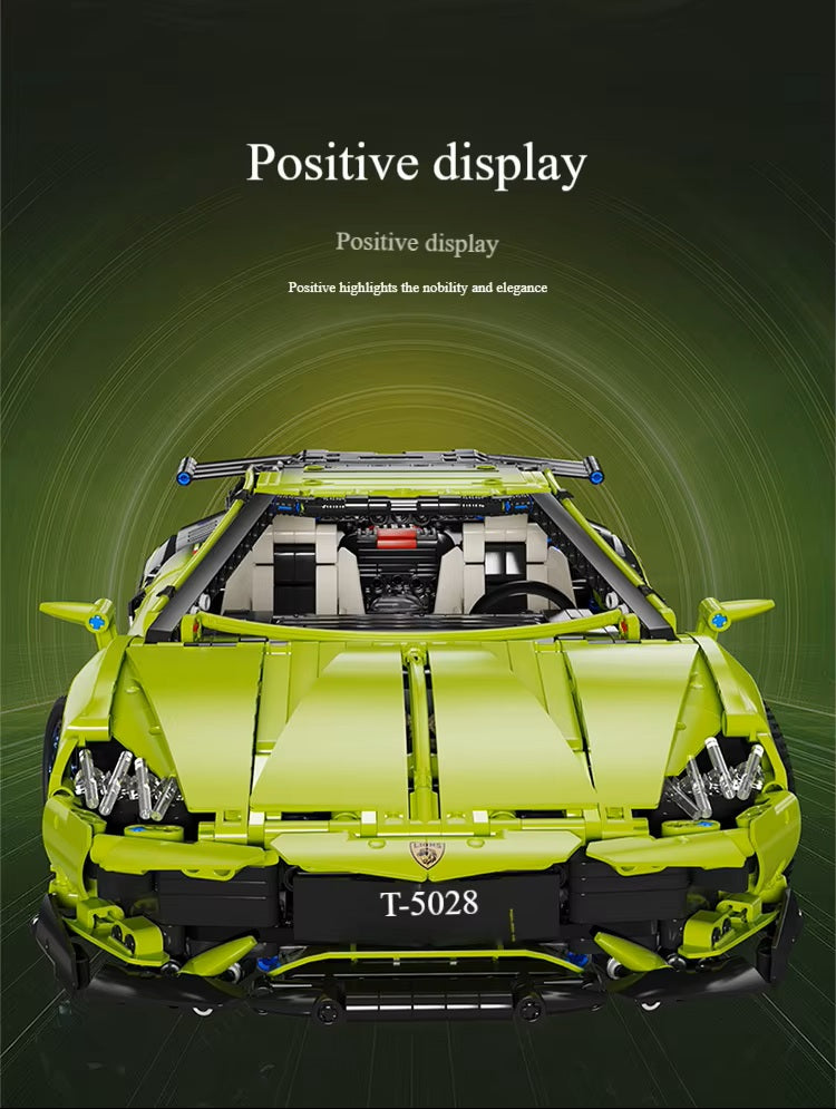 TGL T5028 Technology Green Bull Supercar Static Version High Difficulty Building Block Assembly Model Holiday Gift MOC