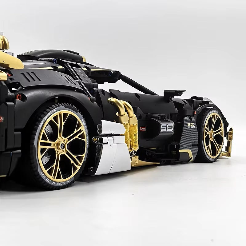 3976 Pieces Guly 10631 High-Tech Black Gold Sports Vehicle 1:8 Model Building Blocks Brick Assembly DIY Puzzle Toys Christmas Gifts Kids
