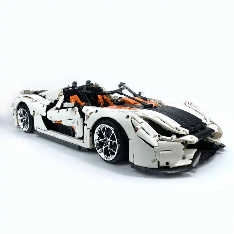 MOC T010 Technical White City Super Sport Car Hypercar Building Blocks Bricks Puzzle Educational Toy Christmas Gift for Kids