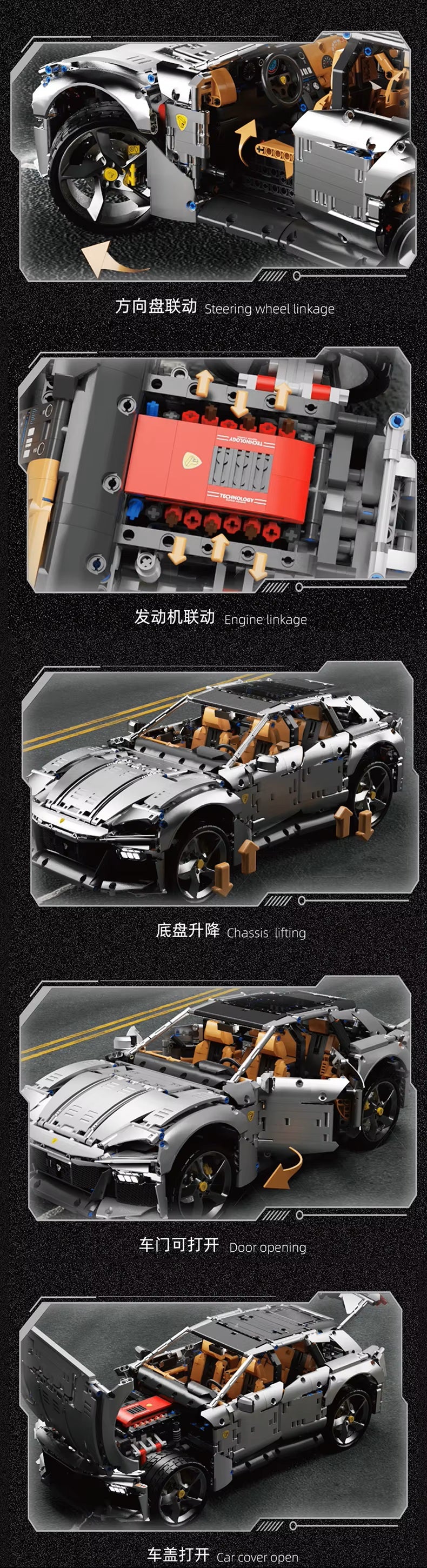 TGL T5041 Technology Silver SUV Static Version High Difficulty Building Block Assembly Model Holiday Gift MOC
